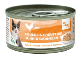 Bubi nature pâtée pour chat poulet et crevettes 70g
