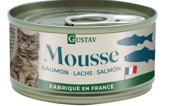 Mousse Gustav pour chat au saumon 85g