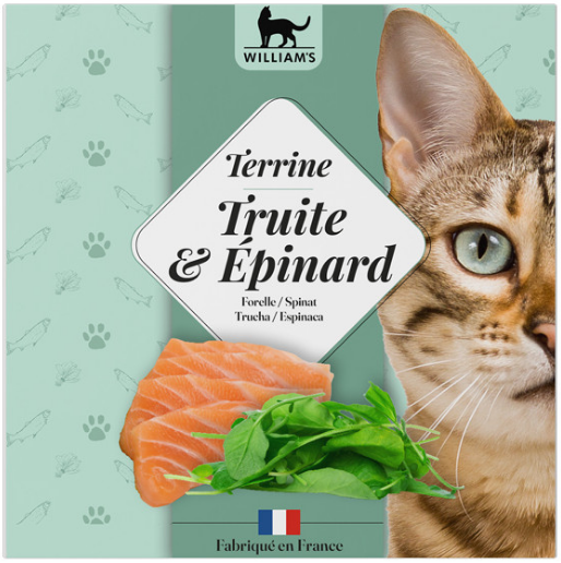 Terrine chat WILLIAM'S Truite Epinards 80g